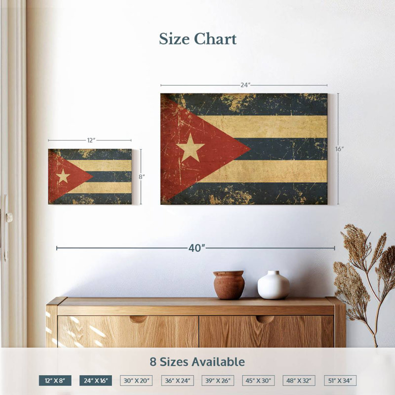Drapeau de Cuba, H 16 po x l 24 po