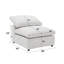 Canapé modulaire ivoire en lin 4 pièces avec repose-pieds
