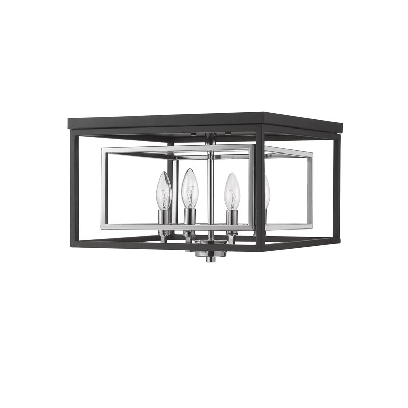 Goulart Flush Mount, Chrome/Matte Black