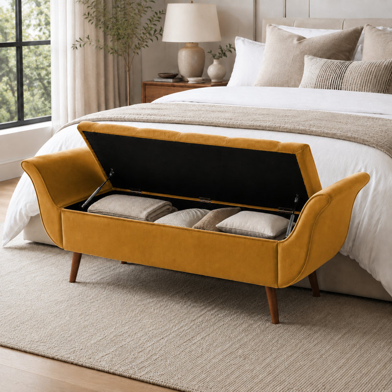Banc de rangement Villance, Brun