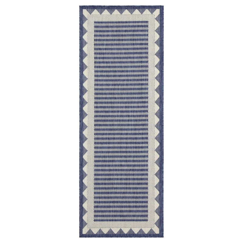 Pavillon de jardin bleu 2 pi 7 po X 7 pi 3 po Tapis intérieur / extérieur, Tapis de couloir 2 pi 7 po x 7 pi 3 po