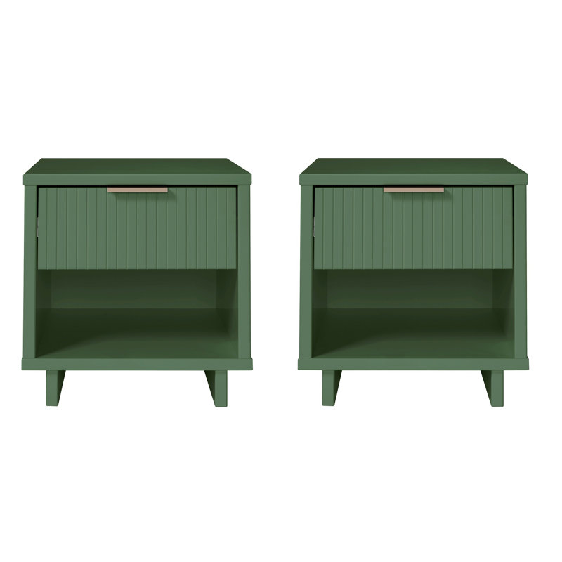 Laureli 18.11'' W Solid Wood Nightstand, Sage Green, Set of 2