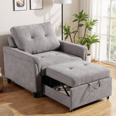 Fauteuil convertible capitonné l 35 po