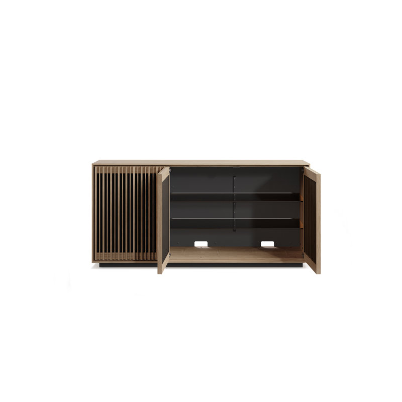 Profile 3-Door Media Storage Console, Washed Oak