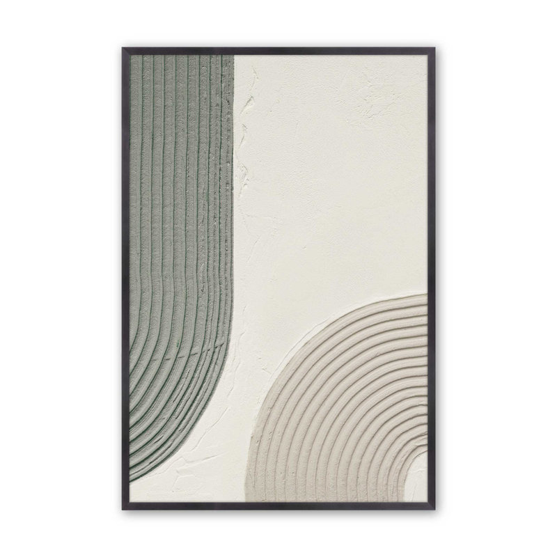 Impression de motifs minimalistes arqués , H 15,25 po x l 12,25 po, Zinc patiné, Vert