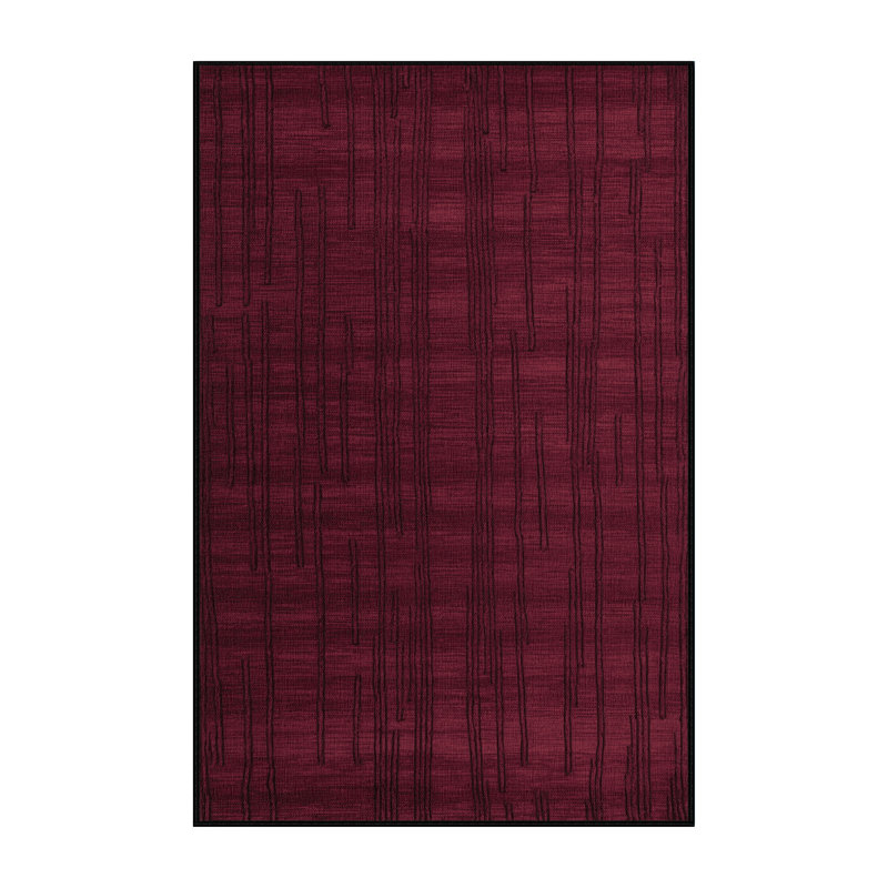 Tapis rouge abstrait lavable à la machine, Rectangle 4pi x 6 pi