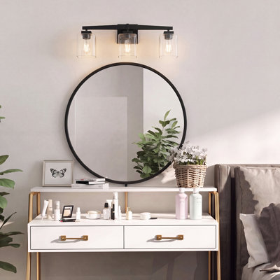 Éclairage de meuble-lavabo carré noir