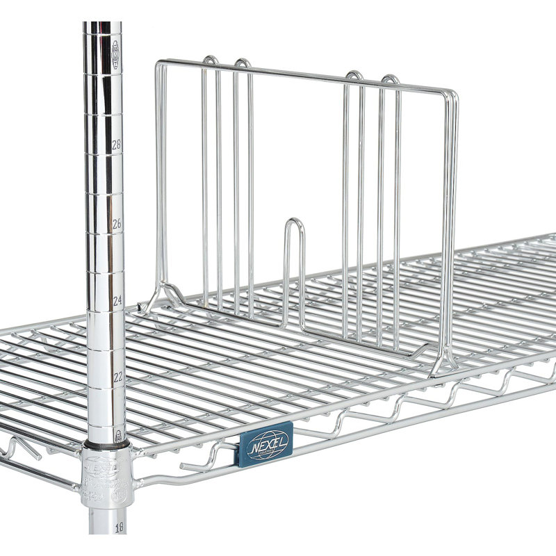 Shelf Divider, Chrome, 8" H x 21" W x 1" D