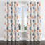 Rideaux abstraits - Rideau à œillets formes chaudes orange - 1 panneau-702324888-702324891