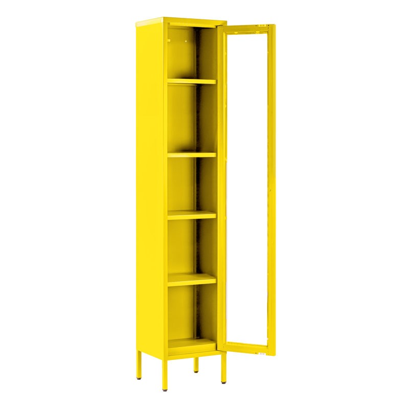 Armoire de rangement à 4 tablettes Kyoung, Yellow
