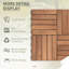 Anasofia 27 Pcs Solid Wood Interlocking Decking Tiles, Brown