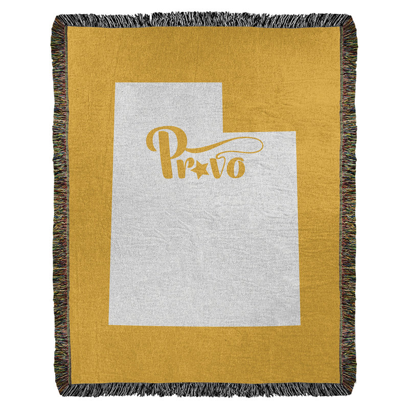 Jeté en coton tissé provo utah, l 50 po x L 60 po, Jaune