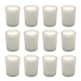 Votive Candles in Clear Glass Holders - 12 Count