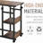 Industrial C-Shaped Mobile Rolling Sofa Side Table With 3-Tier Storage Shelving, Adjustable Height
