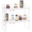 Étagère à épices réglable en acier à 2 niveaux de hauteur réglable, largeur extensible, empilable pour l'organisation du comptoir de cuisine
