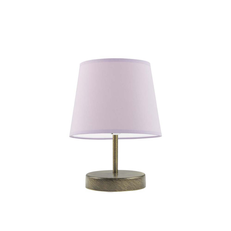 Deok Metal Table Lamp, Old Gold, Light Pink