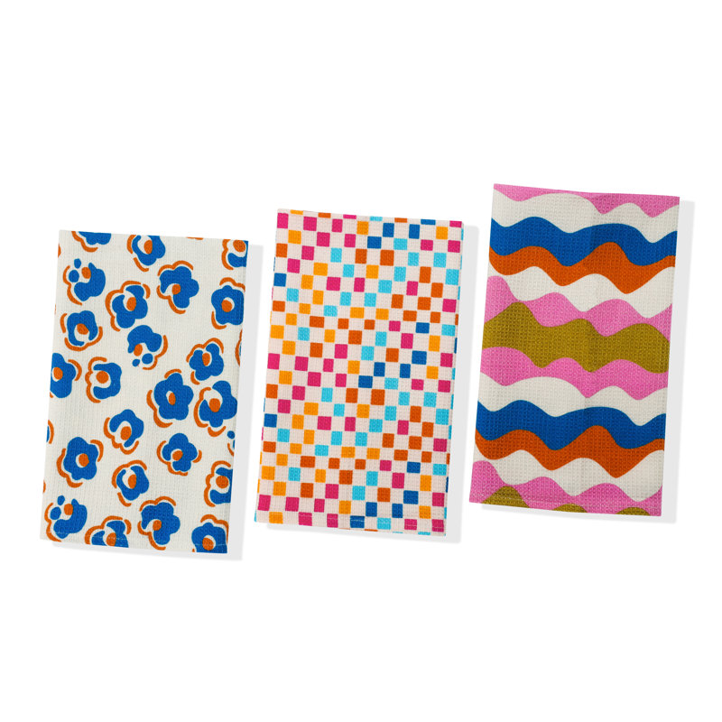 Mid-Century Mod Cotton Kitchen Towel Set