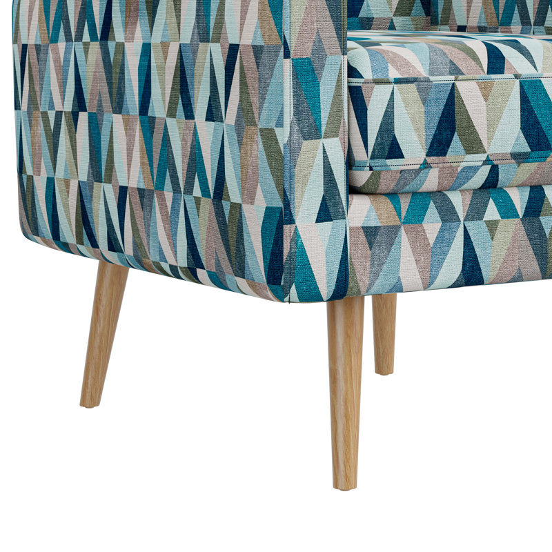 Jakyren Upholstered Armchair, Blue Polyester