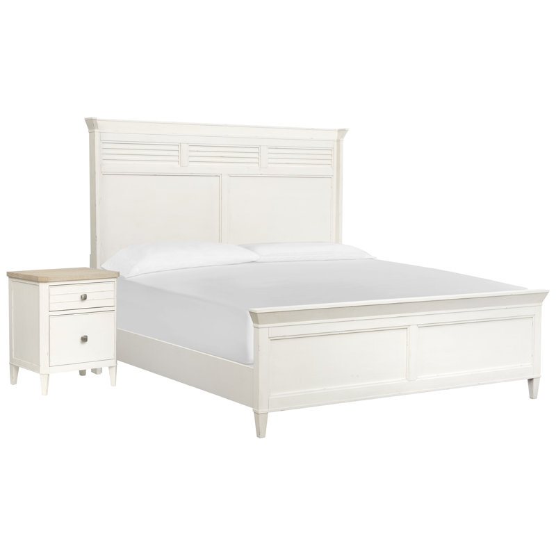 Très grand lit à panneau Giordano, 3 Pcs: Bed, 2 Nightstands, Très grand