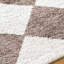 Brown Modern Washable Shaggy Rug, Chequered Anti-Slip Rug For Living Room, Dining Room, Bedroom, Kitchen-1574782834