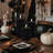 Battery Operated Black Fluted Pillar Candles - 3 Piece