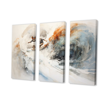 «Coastal Surfers Paradise II», reproduction sur toile 3 pièces