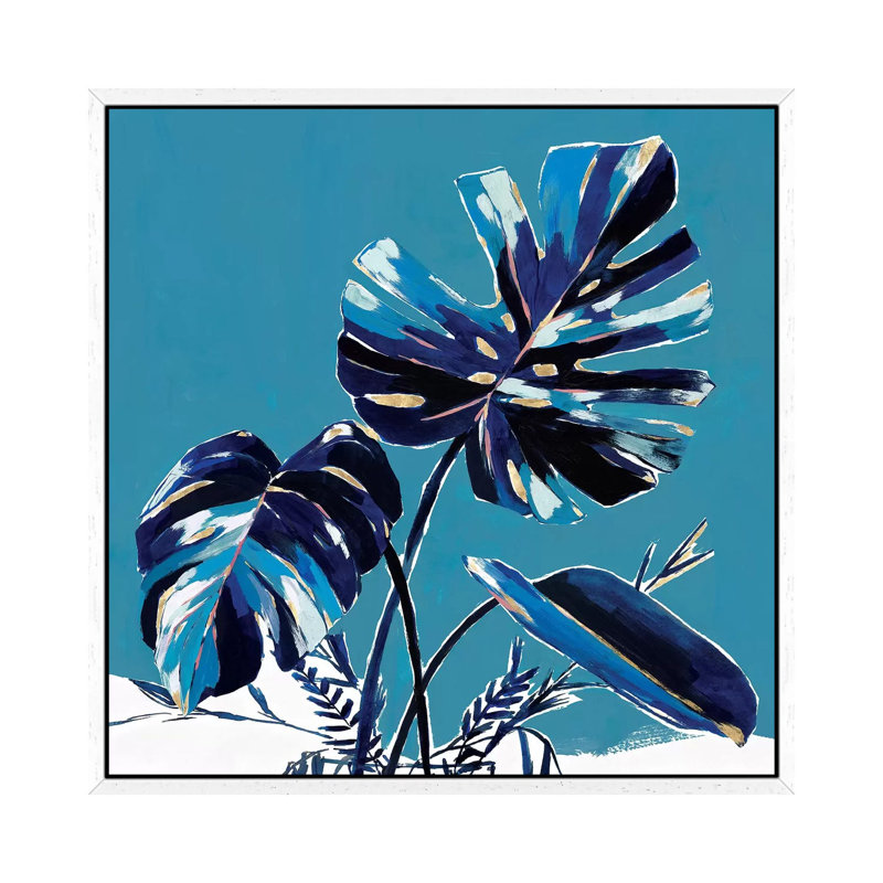 Swaying Palms I by Isabelle Z - Painting on Canvas, White Framed, 45.72 cm H x 45.72 cm W