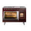 ILVE UN48FNMPEGG Nostalgie II Noblesse 48 inch Dual Fuel Range (8 Sealed Burners + Griddle, Triple Glass Door)-264993575-264993569-264993570