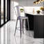 Lincoln 30" Industrial Style Bar Chair, Metal Clear Coat - Set of 4 - Modern Metal Bar Height
