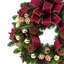 Festive Burgundy And Gold Holiday Wreath