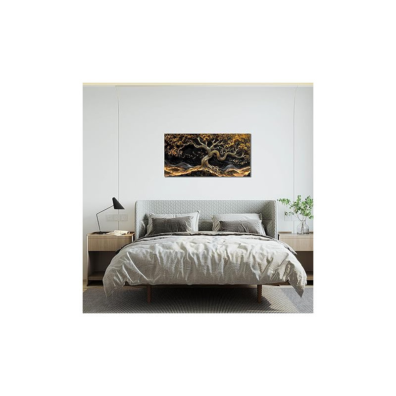 Toile dorée pour salon