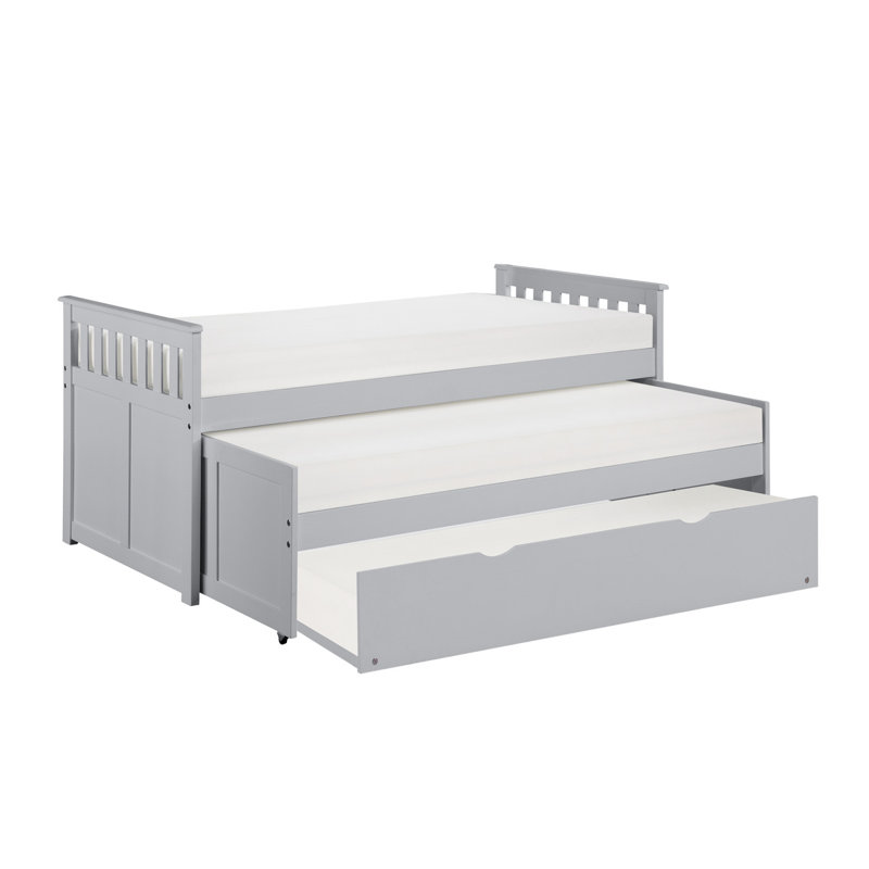 Lit de jour simple avec lit gigogne, Gris