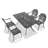 5-Piece Set Of Cast Aluminum Patio Furniture With Black Frame And Red Seat Cushions(Same Sku:W1710S00087)-1320375452