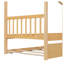 Lit simple avec lit gigogne et mur d'escalade, cadre de lit plateforme en bois massif naturel pour enfants avec rails de sécurité