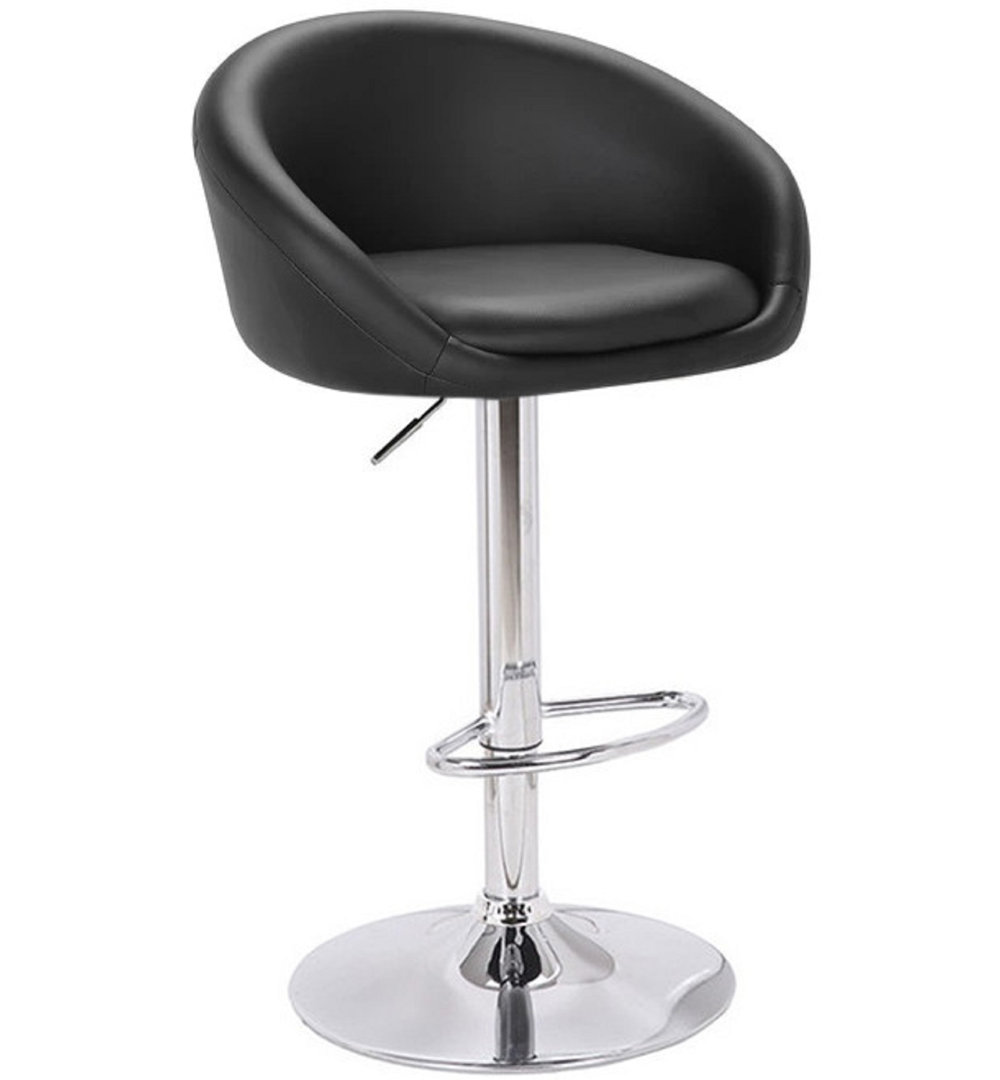 B&Q - Luca Single Kitchen Bar StoolChrome FootrestHeight Adjustable Swivel Gas LiftBreakfast Bar & Home BarstoolBlack - Image 3