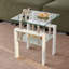 Table de bout en verre trempé transparent, petite table à 2 niveaux avec rangement, table d'appoint de salon, table-357779381-357779382