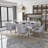 Rayni Rectangular Faux Marble Top with Stainless Steel Base Dining Table-973394806-973394807