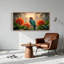 Tableau encadré sur toile représentant un oiseau tropical, 147 x 71 cm (58 x 28 pouces).-173290582