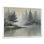 «Green Pine Trees Mist Lake Morning», art mural sur toile brumeuse pour le salon, paysage gris