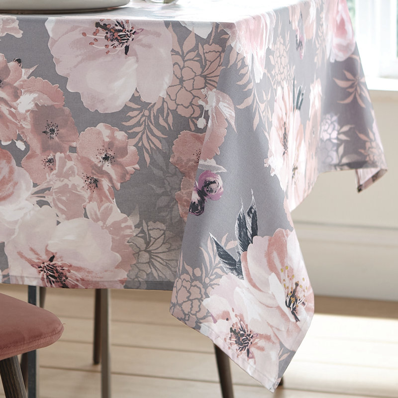 Dramatic Floral Table Cloth, 137cm W x 229cm L