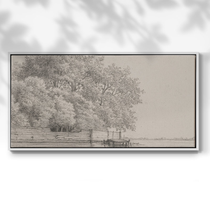Série paysage - MLV - Toile tendue avec châssis encadré - Prêt à être accroché, H 25 po x l 49 po, Blanc