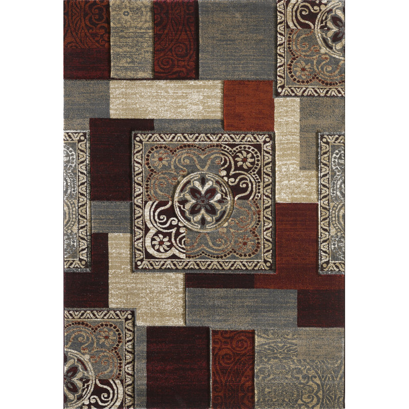Tapis intérieur / extérieur brun Patchwork