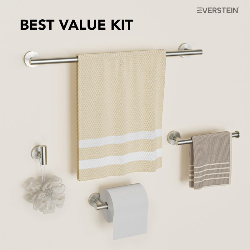 4 - Piece Bathroom Hardware Set, Brushed Nickel