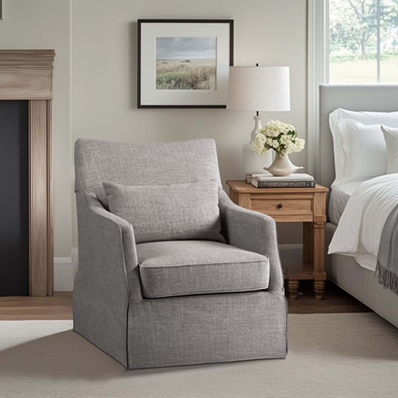 Chaise pivotante à jupe, Polyester gris