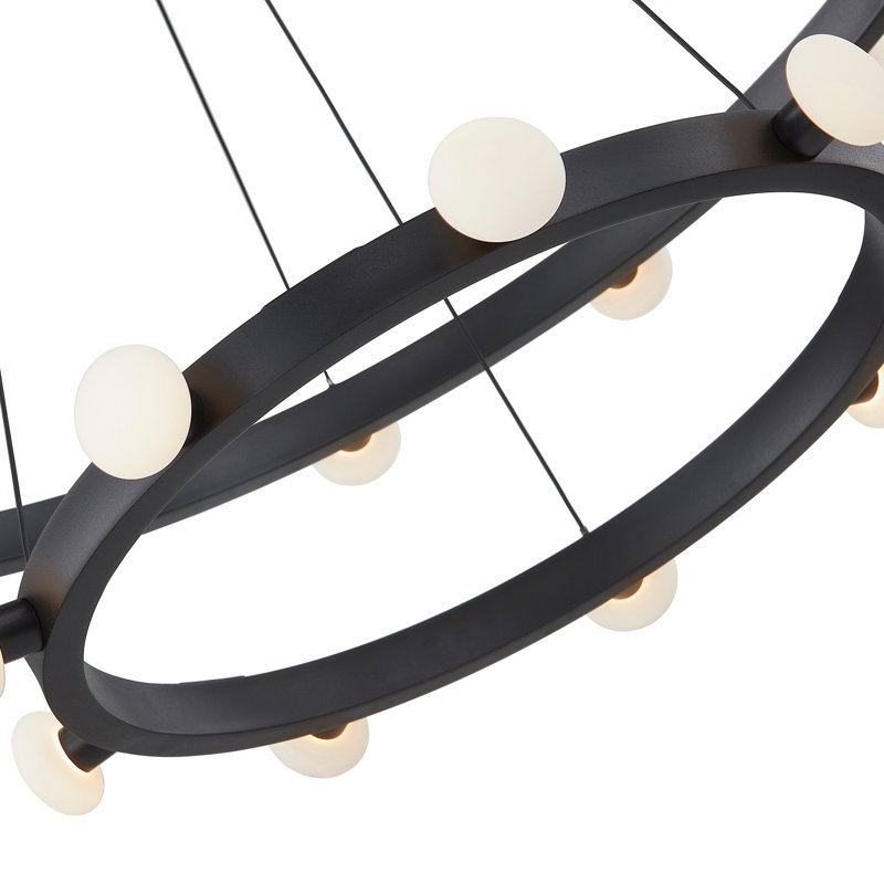 Rezz 24 - Light LED Chandelier, Black