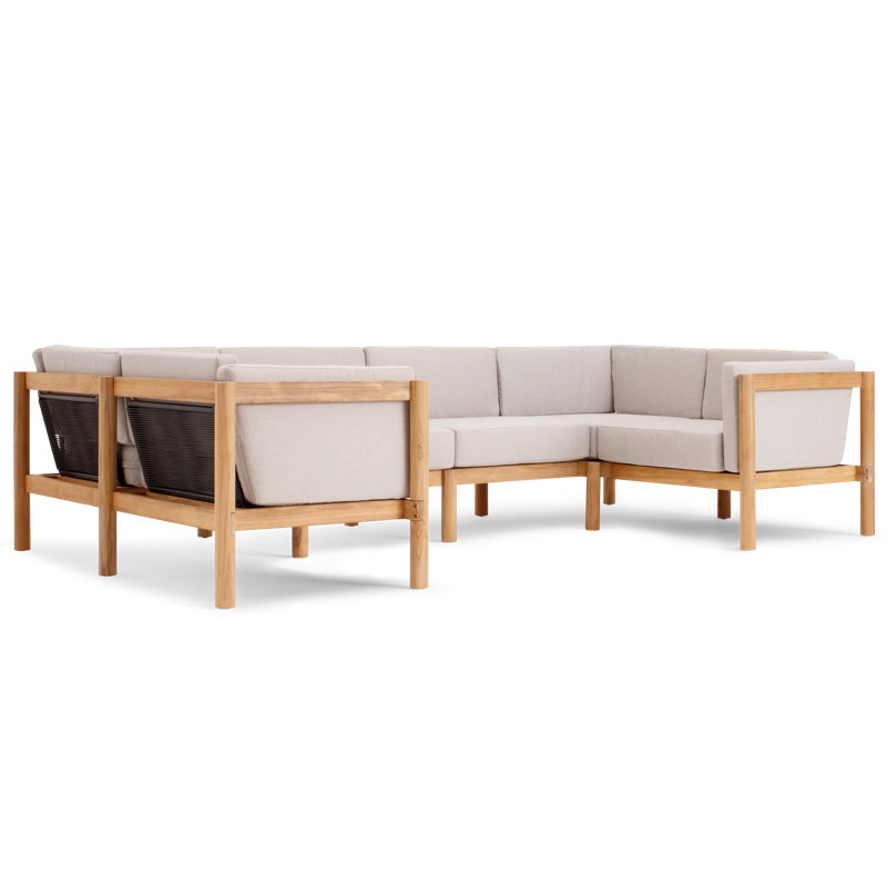 Haven 116'' Wide U-Shaped Patio Sectional with Sunbrella® Cushions, Sunbrella Ashe