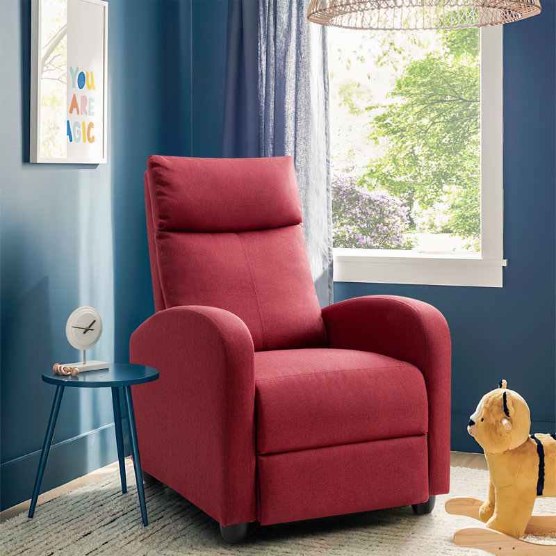 Fauteuil inclinable large de 28,8 po Kraker, Mélange de polyester rouge