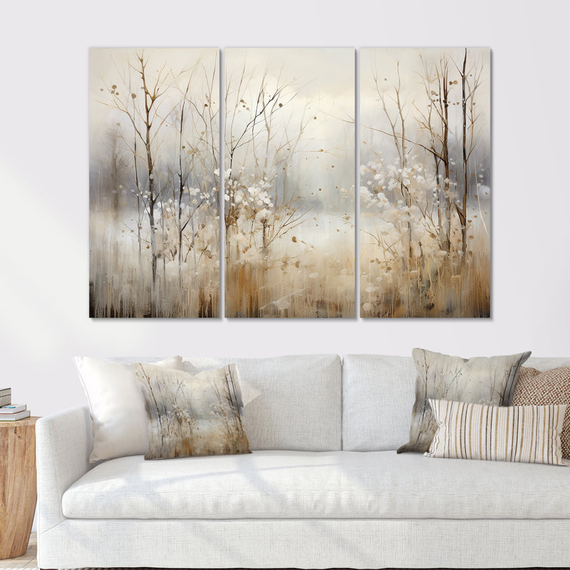 «Winter Meadow View Calmness II», art mural prairie, H 40 po x l 60 po x P 1 po, Toile tendue