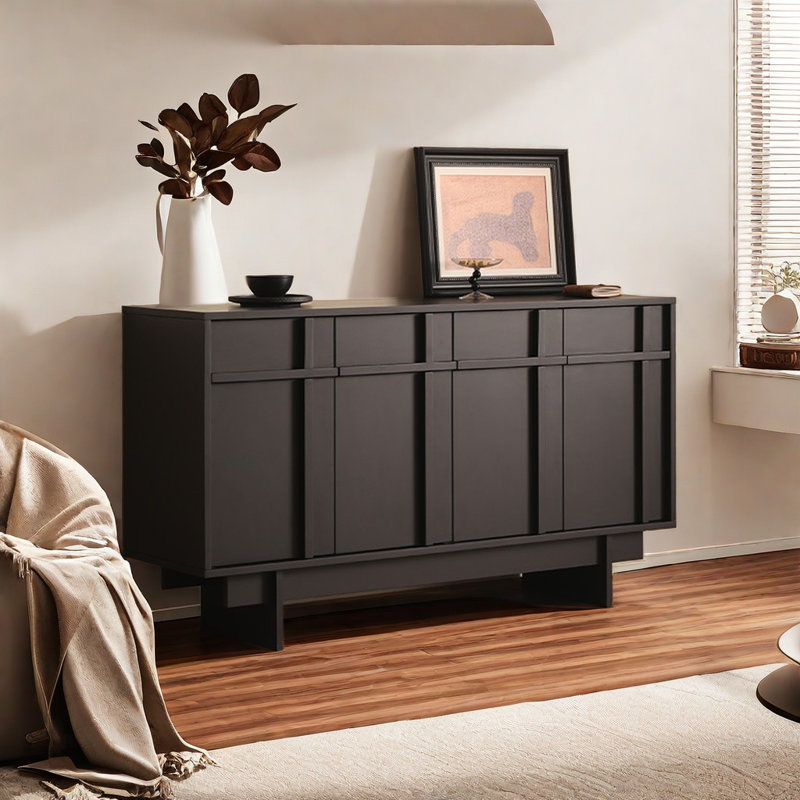 Buffet à deux portes en bois massif avec rangement 55.19