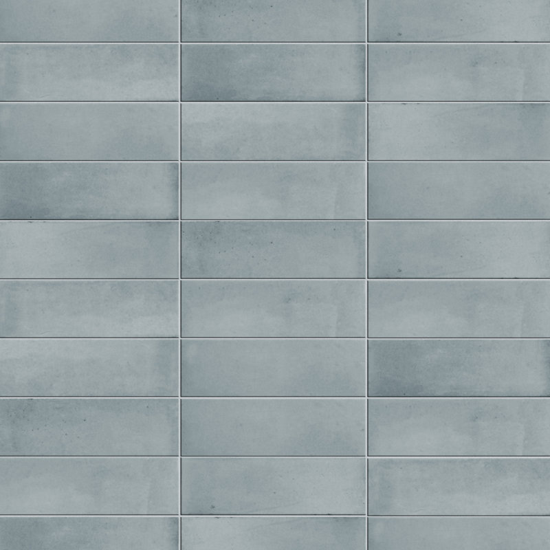Coco 2" x 6" Porcelain Brick Look Subway Wall & Floor Tile, Blue Grass